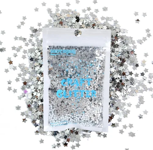 Vista 9 de Sourcingbay Brillo holográfico de estrella de 0.118 in, 0.35 oz, oro láser Dorado