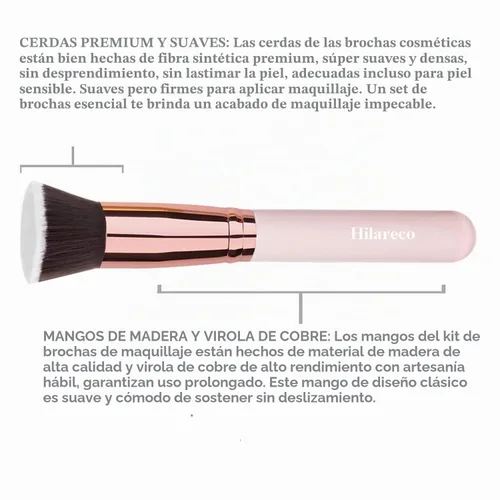 Vista 6 de PHOERA - Base de maquillaje mate de cobertura completa, brochas de maquillaje Kabuki (101 porcelana + 102 desnudos)
