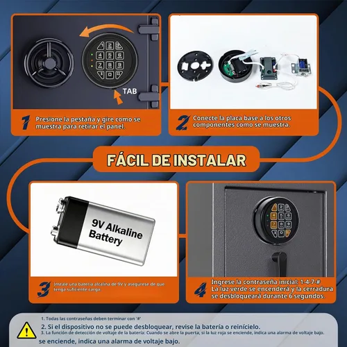 Vista 5 de Teclado electrónico del reemplazo de la cerradura segura del arma con la cerradura del solenoide - negro Gun Safe Lock with Programmable