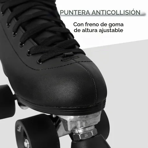Vista 2 de Roller Skates for Women or Men Indoor Outdoor Black White Derby Skate