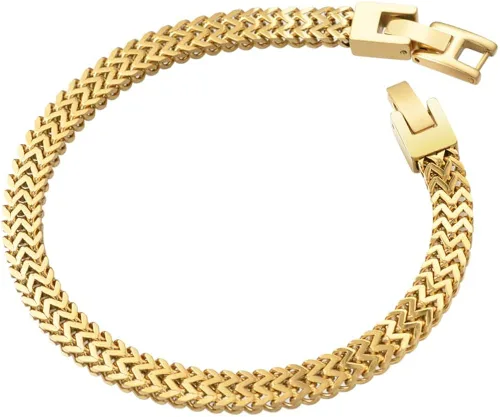 Vista 3 de Geoffrey Beene Mens Stainless Steel Double Franco Chain Bracelet with Extension