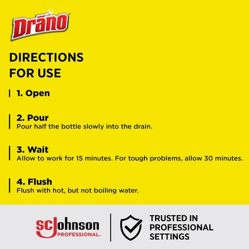 Vista 7 de Drano Removedor de obstrucciones líquido, transparente, 32 onzas líquidas, paquete de 12
