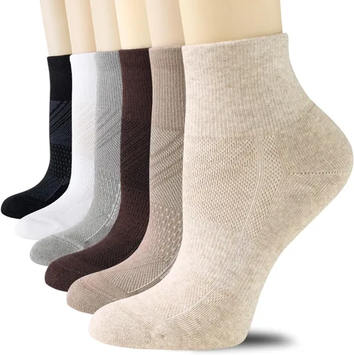 Vista 9 de CS CELERSPORT 6 pares de calcetines tobilleros para correr para mujer, calcetines deportivos acolchados 6 Pair negro