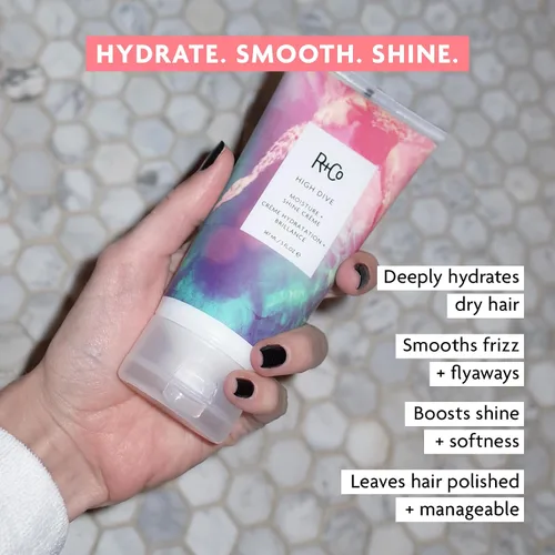 Vista 2 de R+Co HIGH DIVE Moisture + Shine Crème – Hydrating & Glossy Hair Cream, Adds Softness & Manageability, All Hair Types