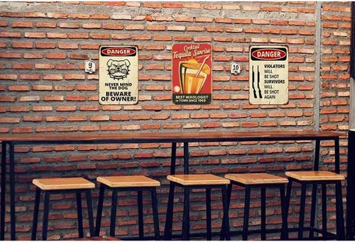 Vista 4 de AOYEGO Letrero de lata de bebida de vino, coctel de tequila, amanecer, el mejor mixólogo en la ciudad, rojo, vintage, de metal, para cafeterías