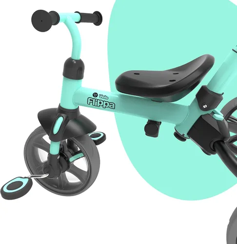 Vista 8 de Yvolution Y Velo Flippa - Triciclo convertible a bicicleta de balance 4 en 1 para pequeños de 2 a 5 años Verde