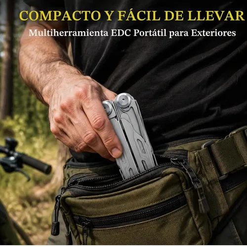 Vista 4 de Maerd P6 Multiherramienta de bolsillo con cortadores de alambre de repuesto de tungsteno de alta calidad, cuchillo de sierra multiherramientas