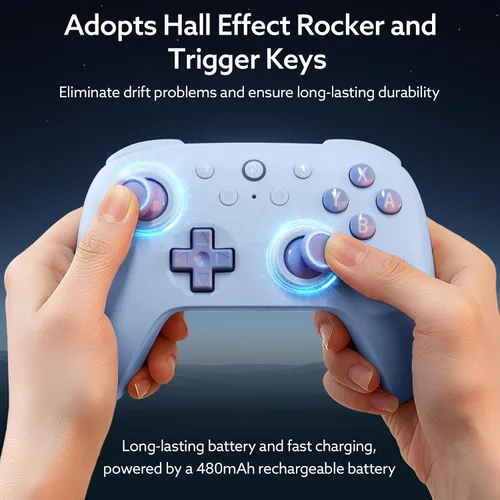 Vista 3 de 8Bitdo Ultimate 2C Bluetooth Controller for SwitchSwitch 2 - Wireless Gaming Controller with Hall Effect Joysticks, 6-Axis Motion Control
