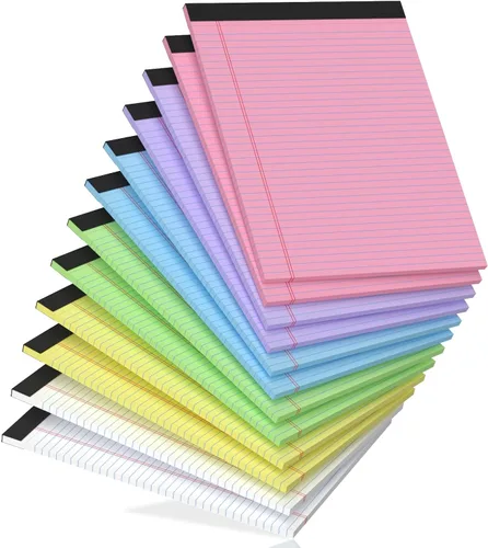 Vista 16 de Blocs de Notas de Color 5x8, Paquete de 48 Blocs Legales Pequeños Rosa 5x8, Blocs de Notas Legales Pequeños con Rayas Universitarias Fácil