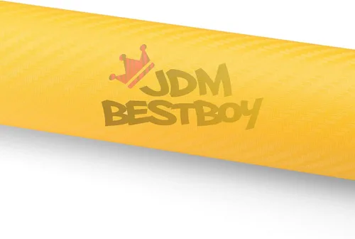 Vista 4 de Calcomanía/película de fibra de carbono texturizada, mate, con juego de herramientas para envolver gratuito, Amarillo