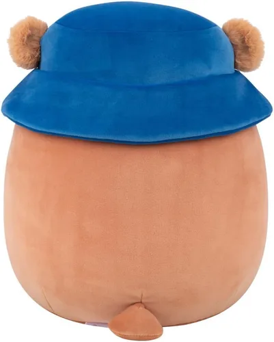 Vista 3 de Squishmallows Stokely el oso Kodiak marrón original de 12 pulgadas con vientre mullido y sombrero de pescador, peluche oficial de Jazwares
