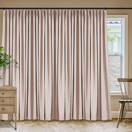 Vista 57 de Frelement Cortinas plisadas de lino de algodón de 100 pulgadas de ancho y 102 pulgadas de largo, cortinas con reducción de ruido para sala
