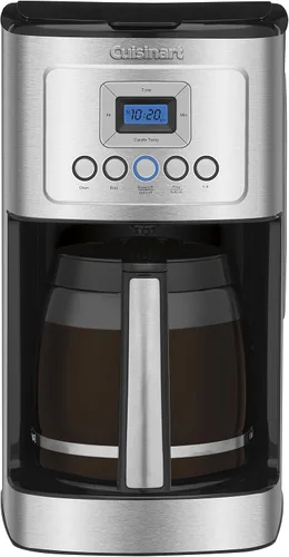 Vista 2 de Cuisinart Cafetera, jarra de vidrio de 14 tazas, totalmente automática para control de fuerza de preparación y ajuste de 1-4 tazas, acero