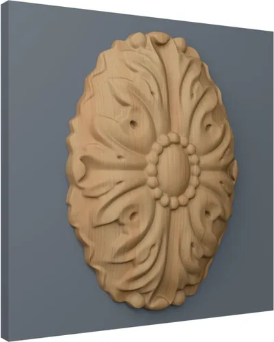 Vista 5 de Ekena Millwork ROS02X04ASAL Roseta ovalada Ashford, 1 7/8 pulgadas de ancho x 2 3/4 pulgadas de alto x 1/2 "P, aliso