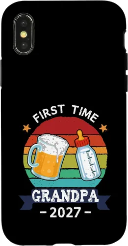 Vista 5 de First Time Grandpa 2027 Proud New Dad Grandpa Case for iPhone 17