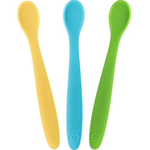 Vista 19 de WeeSprout Cucharas de silicona para bebé, utensilios de alimentación infantil de primera etapa con punta suave, utensilios de cocina flexibles
