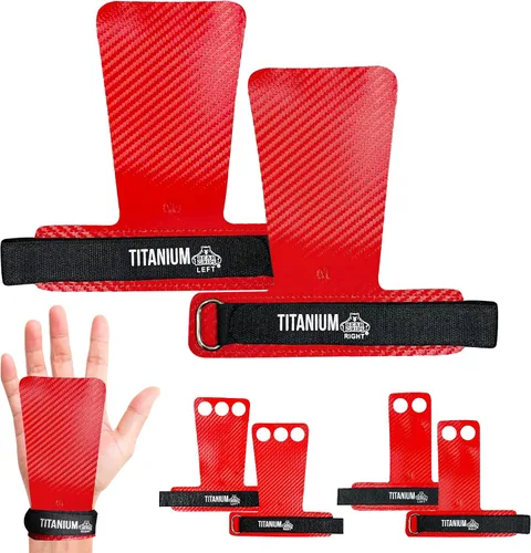 Vista 10 de Bear Grips Empuñaduras de dos agujeros, agarres de tres agujeros, empuñaduras sin agujeros, puños WOD para hombres y mujeres. Agarres de manos