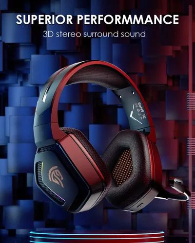 Vista 3 de EasySMX Grani C07W 2.4GHzBluetooth Auriculares inalámbricos para juegos con micrófono para PC, PS4, PS5, Mac, interruptor, auriculares Bluetooth