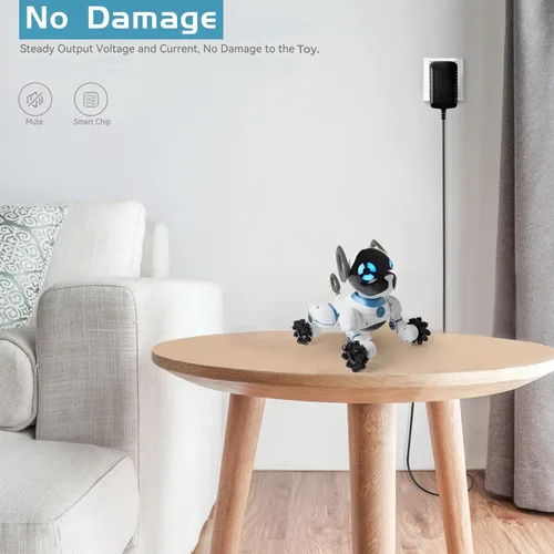 Vista 4 de Cargador adaptador AC/DC compatible con WowWee CHiP Robot Toy Dog - Cable de fuente de alimentación Smartbed