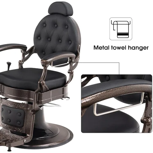Vista 3 de BarberPub Silla de peluquero resistente, equipo de estilista 2933 (negro)