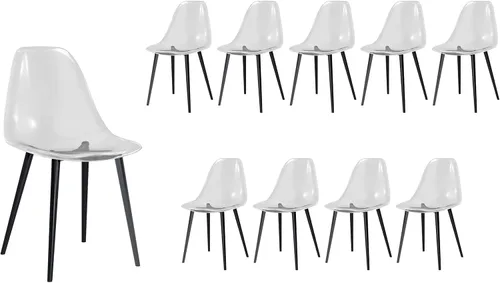 Vista 22 de Baysitone Juego de 4 sillas de comedor transparentes, sillas modernas de cocina con asiento transparente, sillas laterales de acento acrílico