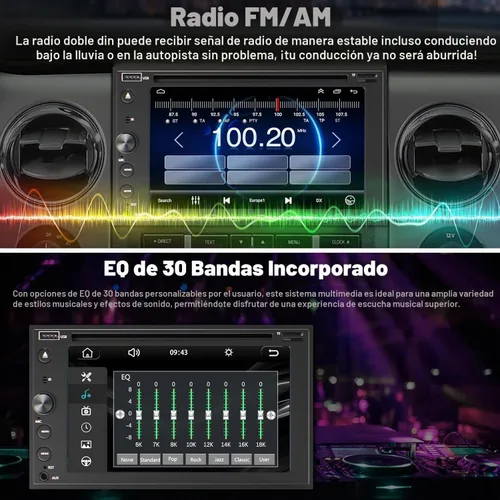 Vista 7 de Adapter-Universe - Estéreo de auto de doble DIN con Carplay y Android Auto, radio de coche de 7 pulgadas con reproductor de CD/DVD compatible