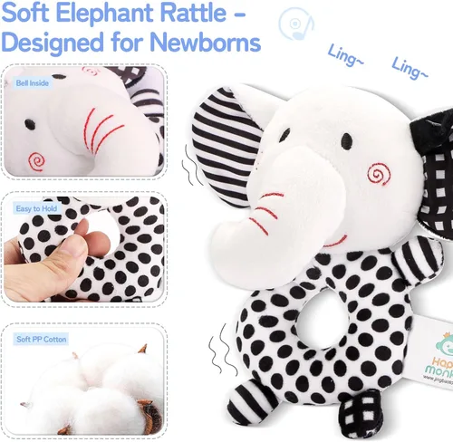 Vista 4 de Juguetes sensoriales para bebés de alto contraste para recién nacidos, en blanco y negro, para desarrollo cerebral de 0 a 6 a 12 meses, juguetes