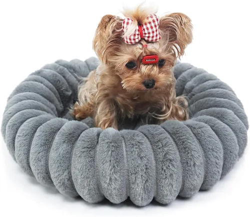 Vista 16 de Mini Dog Bed for Very Small Dogs & Cats Washable, Fluffy Round Extra Small Kitten Beds for Indoor Kittens, Ultra-Soft Tiny Puppy Cat Donut Bed for