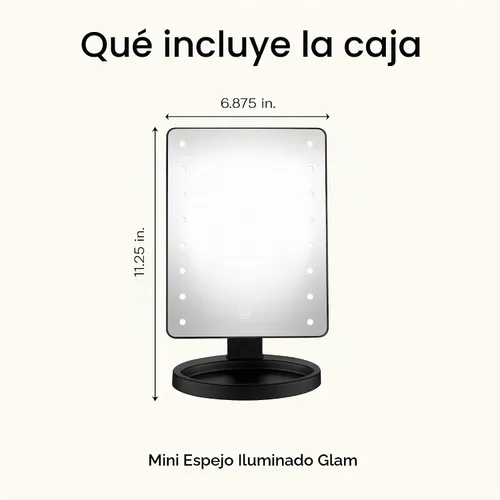 Vista 8 de Conair Espejo de maquillaje iluminado, espejo de tocador LED con base de almacenamiento, funciona con pilas en negro
