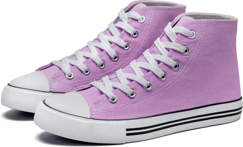 Vista 3 de Women's High top Sneakers Classic High Tops Canvas Shoes for Women Lace up Tennis Shoes Fashion Canvas Sneakers Casual Shoes for Walking