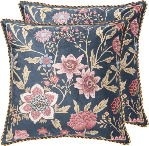 Vista 95 de patdrea Funda de almohada de terciopelo francés de diseño, 18 x 18 pulgadas Aviario