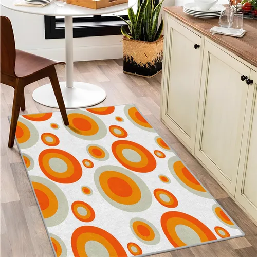 Vista 29 de Alfombra retro con flores, alfombra vintage de 2 x 3 pies, lavable antideslizante, para interiores, para entrada, entrada, cocina, mesita de noche
