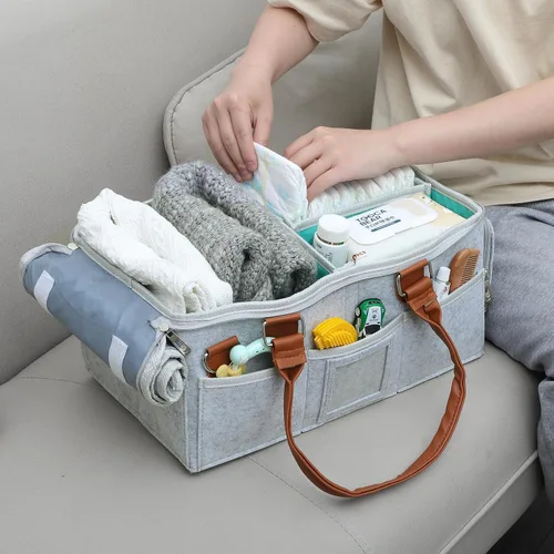 Vista 6 de Mr. Pen - Organizador de pañales para bebé con tapa, organizador para bebé Organizador de pañales con tapa
