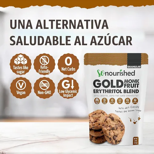 Vista 4 de So Nourished GOLD - Sustitución de azúcar morena alternativa 1:1, 16 onzas