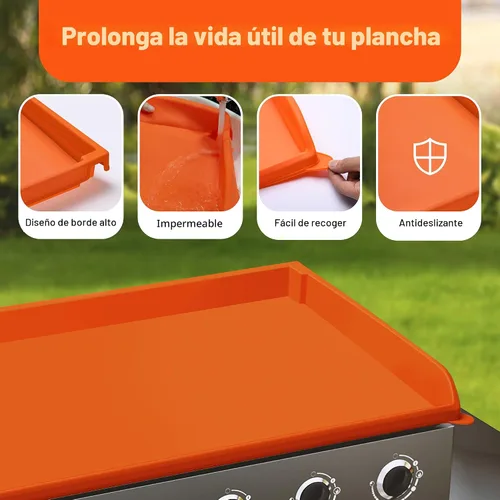 Vista 6 de NancyL - Cubierta de parrilla de 17" para Blackstone, alfombrilla de parrilla de 17 pulgadas mejorada de borde completo, accesorios para parrilla