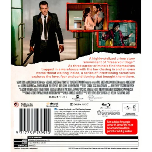 Vista 2 de Bullet Head Adrien Brody, Antonio Banderas, J. Malkovich NON-USA Format Region B Import - Australia