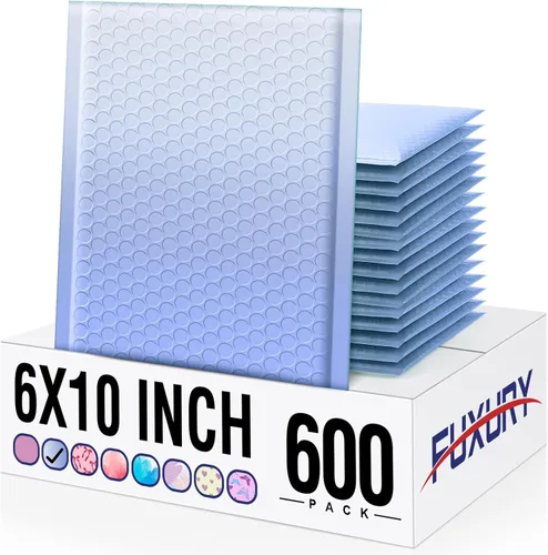 Vista 19 de Fuxury Sobres acolchados de burbujas de 6 x 10 pulgadas, paquete de 100 Azul degradado