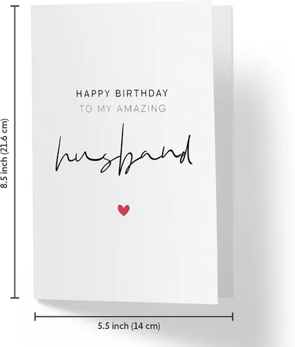 Vista 4 de Karto Tarjeta de cumpleaños dulce para marido - Simple 2.0 Grande 5.5 x 8.5 pulgadas, para cónyuge, con sobre