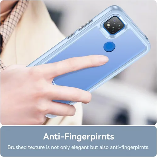 Vista 5 de Funda transparente para Xiaomi Redmi 9C/Redmi 10A/Redmi 9C NFC/Redmi 9 Activ con protector de pantalla HD, a prueba de golpes de PC duro
