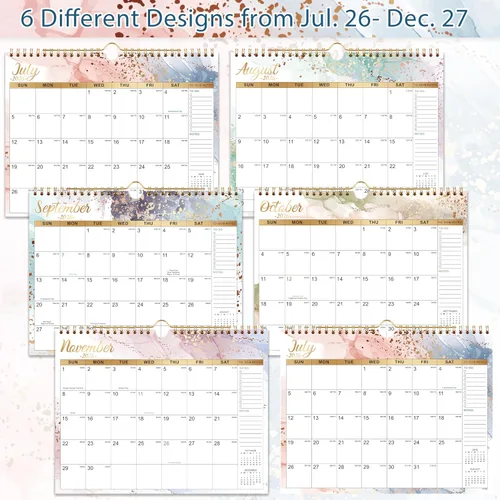 Vista 5 de Calendario 2026-2027 – Calendario de pared 2026-2027, de julio de 2026 a diciembre de 2027, 11 x 8.5 pulgadas, con papel grueso, fechas julianas