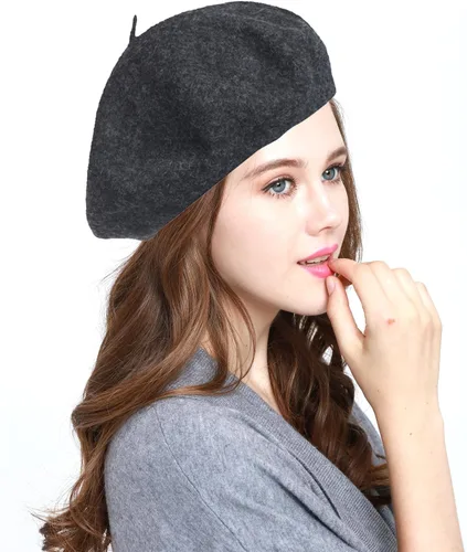Vista 37 de WW004 Invierno 100% Lana Cálida Arte Francés Vasco Boina Tam Beanie Cap