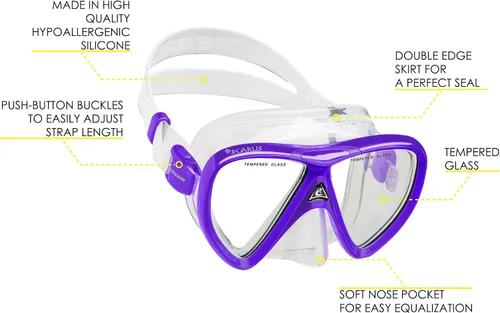 Vista 2 de Cressi Adult Complete Snorkeling Set (Mask, Dry Snorkel, Adjustable Fins) - Lightweight Traveling Equipment - Tonga Pro Dry Set: Designed in Italy
