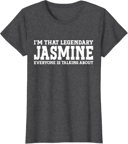 Vista 5 de Jasmine Personal Name - Camiseta divertida de jazmín para mujer y niña, Negro