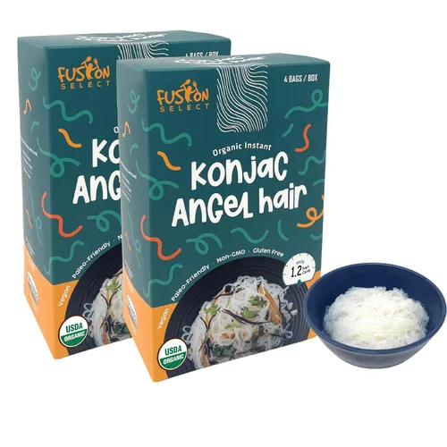 Vista 10 de Fusion Select Konjac Noodles Shirataki - Sustituto a base de plantas de pelo de ángel Shirataki, pasta de dieta saludable, rica en fibra, vegano