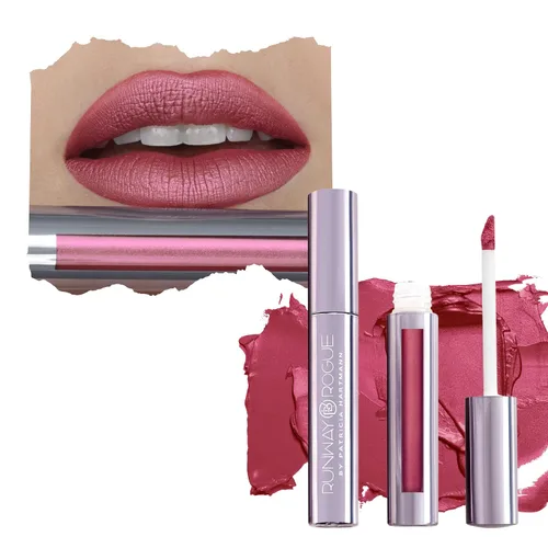 Vista 16 de Runway Rogue Lápiz Labial Líquido de Seda Glam, Lápiz Labial de Larga Duración Rosa Helado-Limonada, ‘Call Sheet