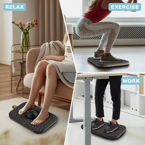 Vista 8 de Tabla de equilibrio para escritorio de pie, tabla de oscilación doble cara de 2 en 1 y estera antifatiga para estar de pie, entrenador de equilibrio