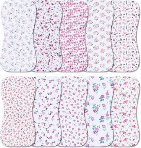 Vista 16 de Juego de 10 paños para eructar para bebés niños y niñas - Paño orgánico para eructos de bebé, toallitas para bebé, trapos para eructos, paños