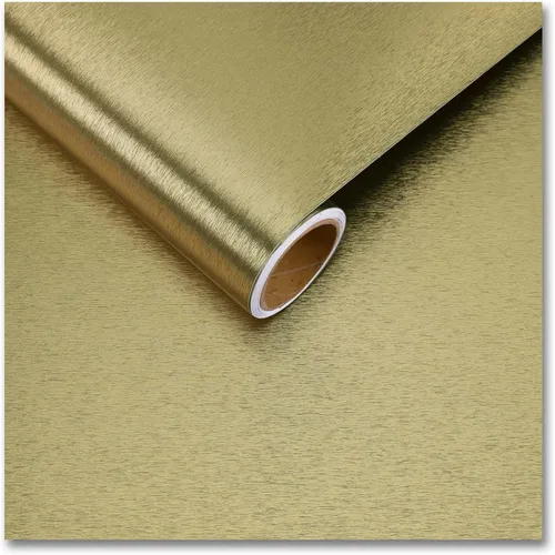 Vista 10 de CRE8TIVE Papel adhesivo de contacto de bronce negro espeso de acero inoxidable de 12"x80" con acabado metálico cepillado, papel pintado extraíble