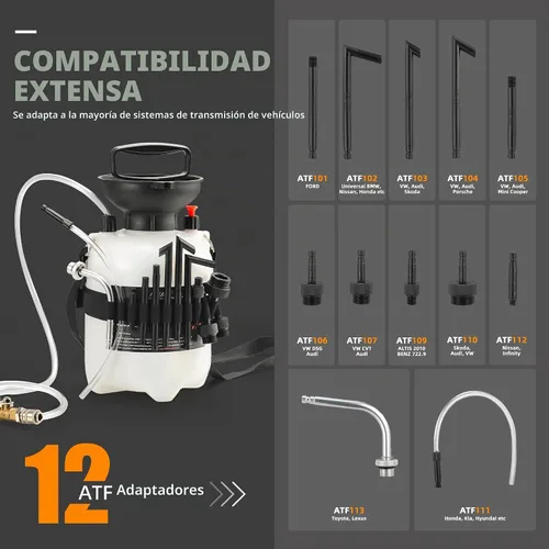 Vista 2 de FOUR UNCLES Kit de bomba de fluido de transmisión manual 3L con 12 adaptadores