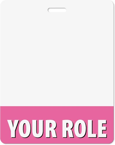 Vista 35 de Insignia personalizada Buddy – en color rosa bebé – horizontal de gran tamaño – Tarjeta de respaldo de doble cara – Duradera y resistente al agua